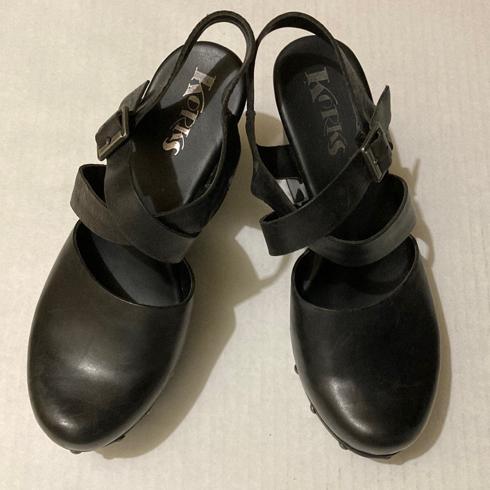 Kork-Ease black clog shoes